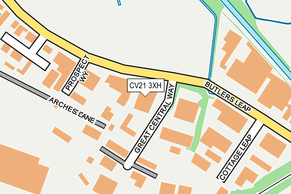 CV21 3XH map - OS OpenMap – Local (Ordnance Survey)