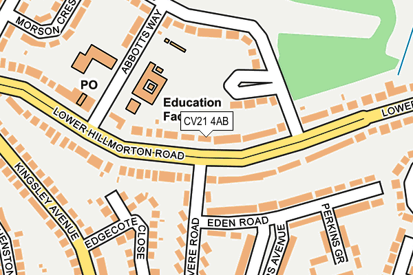 CV21 4AB map - OS OpenMap – Local (Ordnance Survey)