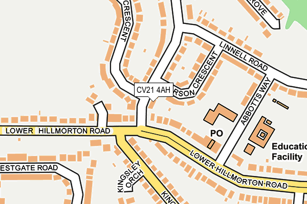 CV21 4AH map - OS OpenMap – Local (Ordnance Survey)