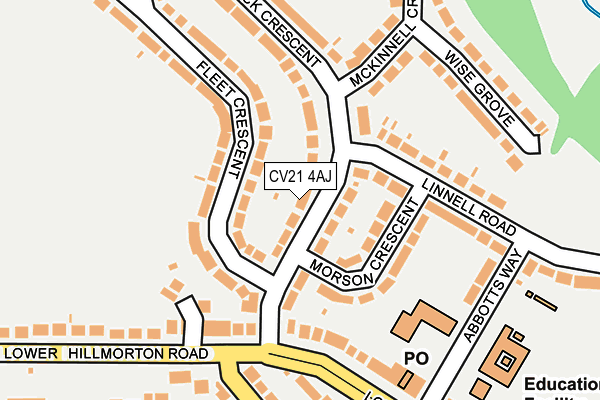 CV21 4AJ map - OS OpenMap – Local (Ordnance Survey)