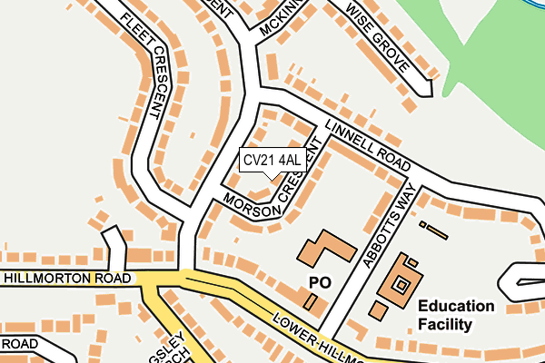 CV21 4AL map - OS OpenMap – Local (Ordnance Survey)