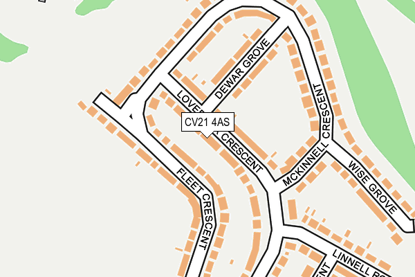CV21 4AS map - OS OpenMap – Local (Ordnance Survey)