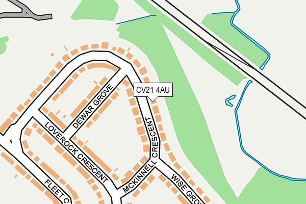 CV21 4AU map - OS OpenMap – Local (Ordnance Survey)