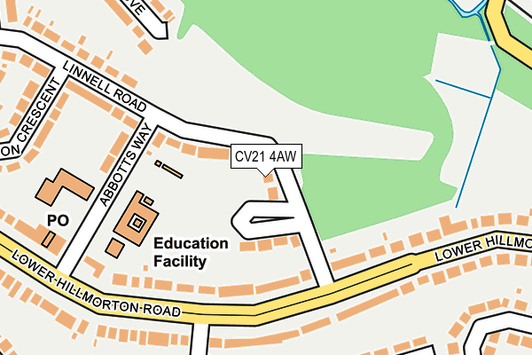 CV21 4AW map - OS OpenMap – Local (Ordnance Survey)