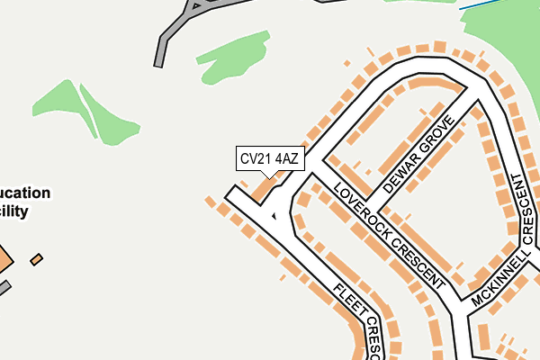 CV21 4AZ map - OS OpenMap – Local (Ordnance Survey)