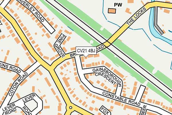 CV21 4BJ map - OS OpenMap – Local (Ordnance Survey)