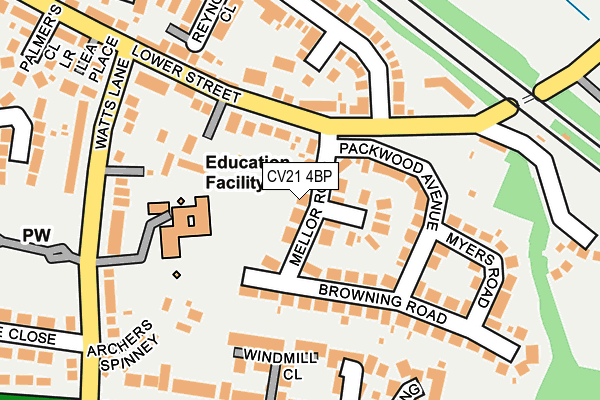 CV21 4BP map - OS OpenMap – Local (Ordnance Survey)