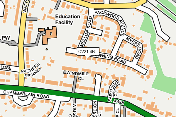 CV21 4BT map - OS OpenMap – Local (Ordnance Survey)