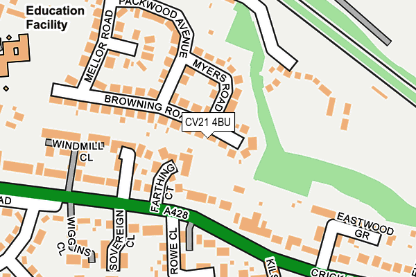 CV21 4BU map - OS OpenMap – Local (Ordnance Survey)