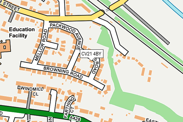 CV21 4BY map - OS OpenMap – Local (Ordnance Survey)