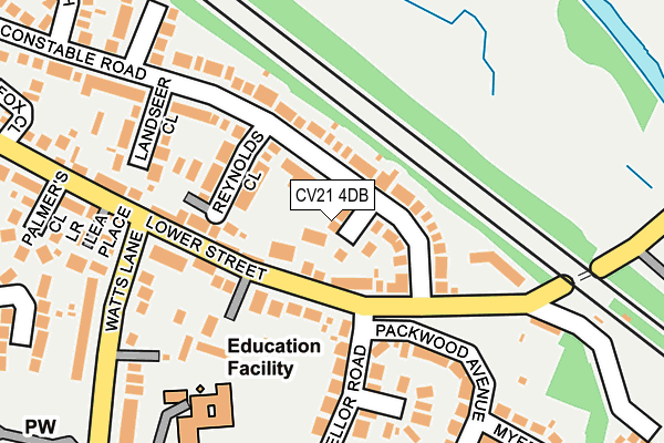 CV21 4DB map - OS OpenMap – Local (Ordnance Survey)