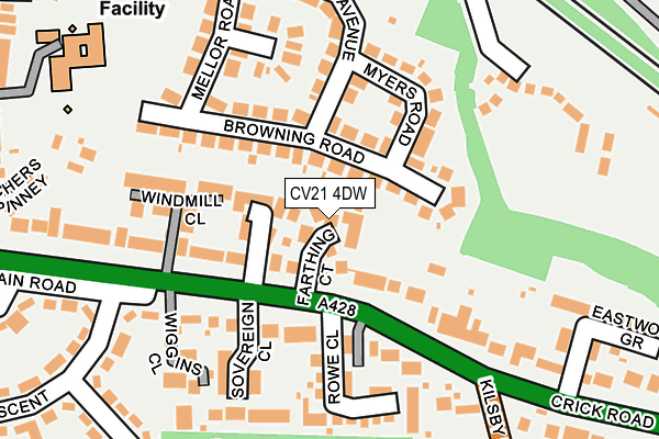 CV21 4DW map - OS OpenMap – Local (Ordnance Survey)