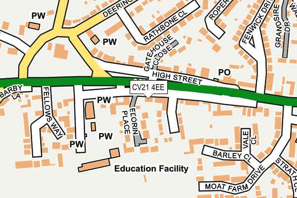 CV21 4EE map - OS OpenMap – Local (Ordnance Survey)