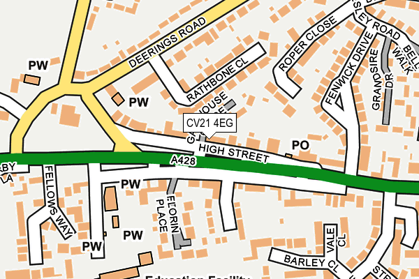 CV21 4EG map - OS OpenMap – Local (Ordnance Survey)