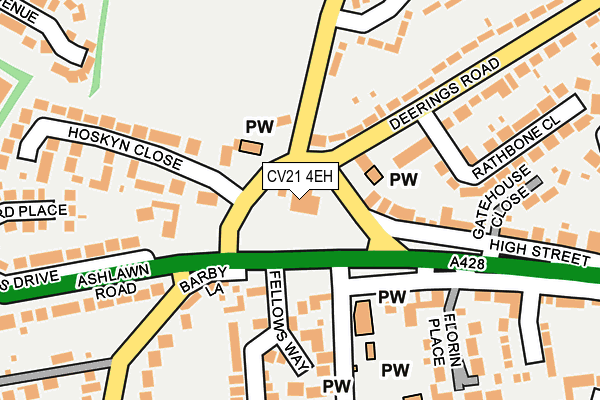 CV21 4EH map - OS OpenMap – Local (Ordnance Survey)