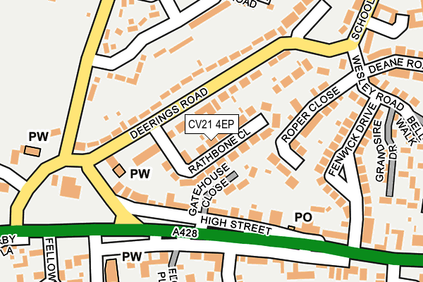 CV21 4EP map - OS OpenMap – Local (Ordnance Survey)
