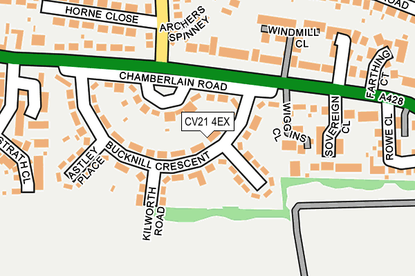 CV21 4EX map - OS OpenMap – Local (Ordnance Survey)