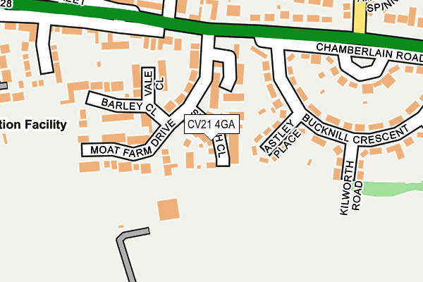 CV21 4GA map - OS OpenMap – Local (Ordnance Survey)