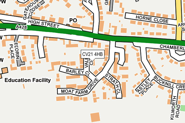 CV21 4HB map - OS OpenMap – Local (Ordnance Survey)