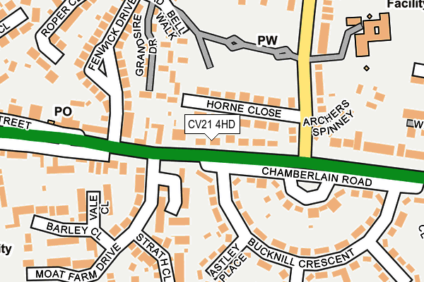 CV21 4HD map - OS OpenMap – Local (Ordnance Survey)
