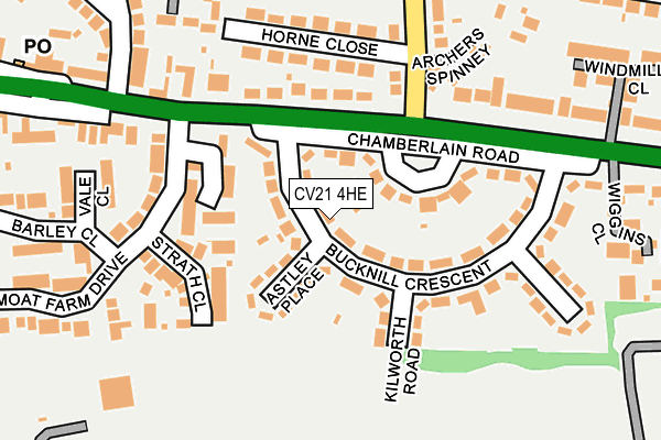 CV21 4HE map - OS OpenMap – Local (Ordnance Survey)