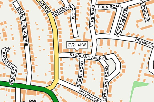 CV21 4HW map - OS OpenMap – Local (Ordnance Survey)