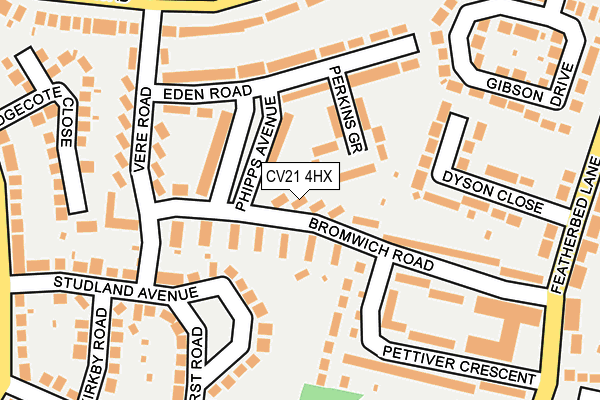 CV21 4HX map - OS OpenMap – Local (Ordnance Survey)