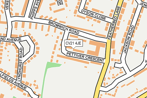 CV21 4JE map - OS OpenMap – Local (Ordnance Survey)