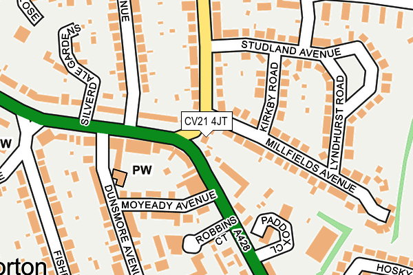 CV21 4JT map - OS OpenMap – Local (Ordnance Survey)