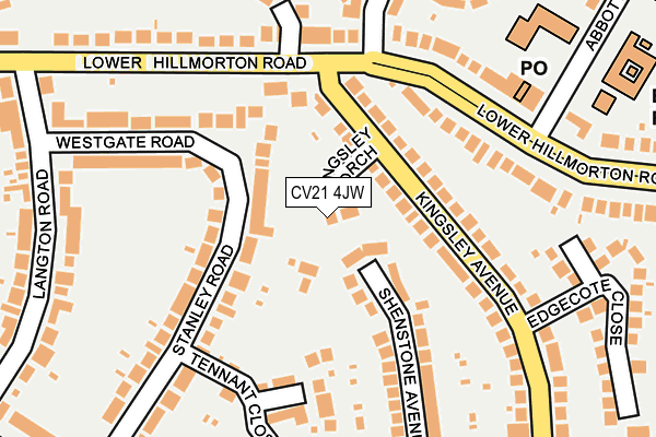 CV21 4JW map - OS OpenMap – Local (Ordnance Survey)