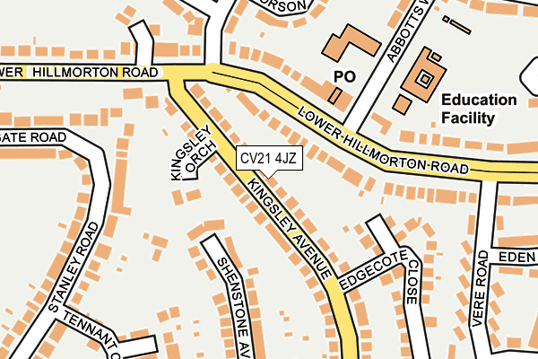 CV21 4JZ map - OS OpenMap – Local (Ordnance Survey)
