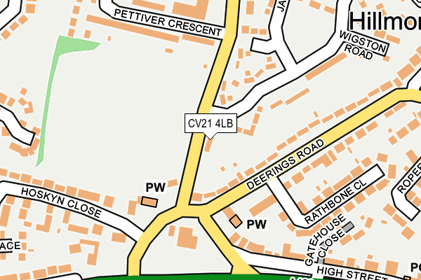 CV21 4LB map - OS OpenMap – Local (Ordnance Survey)