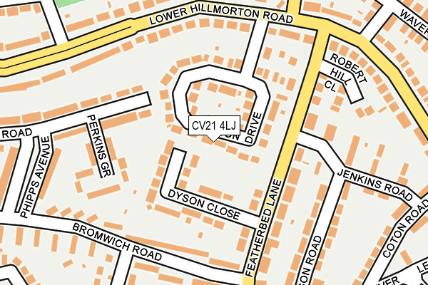 CV21 4LJ map - OS OpenMap – Local (Ordnance Survey)