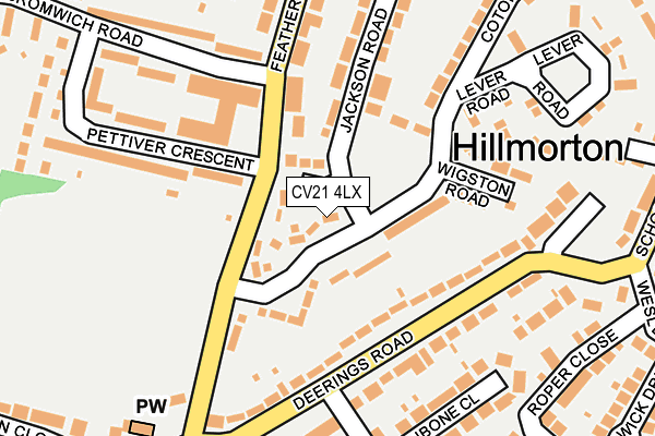 CV21 4LX map - OS OpenMap – Local (Ordnance Survey)