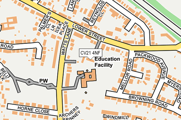 CV21 4NF map - OS OpenMap – Local (Ordnance Survey)