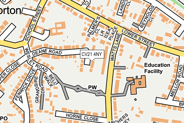 CV21 4NY map - OS OpenMap – Local (Ordnance Survey)
