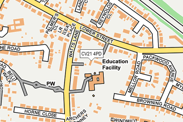CV21 4PD map - OS OpenMap – Local (Ordnance Survey)