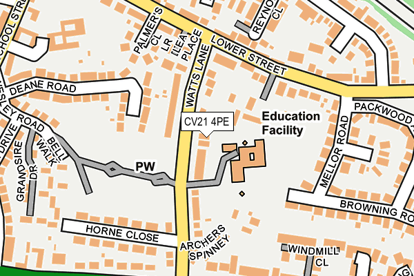 CV21 4PE map - OS OpenMap – Local (Ordnance Survey)