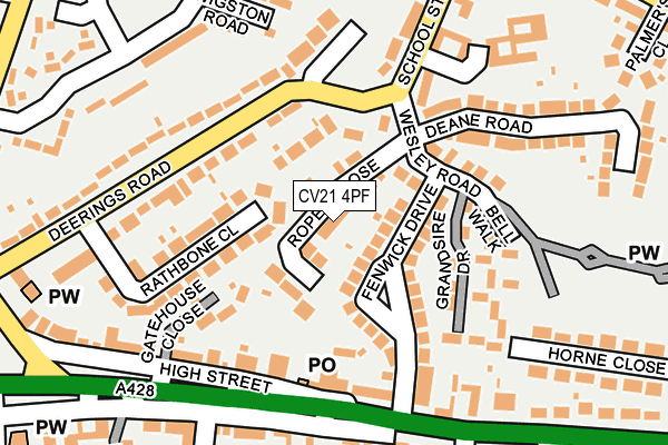 CV21 4PF map - OS OpenMap – Local (Ordnance Survey)