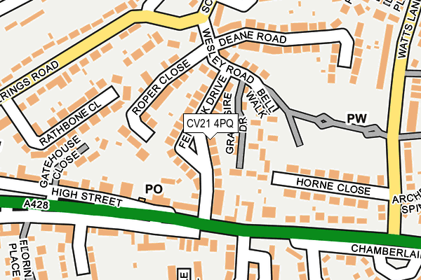 CV21 4PQ map - OS OpenMap – Local (Ordnance Survey)