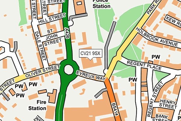 CV21 9SX map - OS OpenMap – Local (Ordnance Survey)