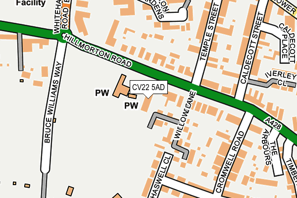 CV22 5AD map - OS OpenMap – Local (Ordnance Survey)