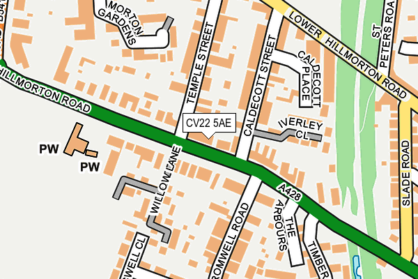 CV22 5AE map - OS OpenMap – Local (Ordnance Survey)