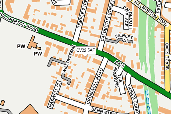 CV22 5AF map - OS OpenMap – Local (Ordnance Survey)