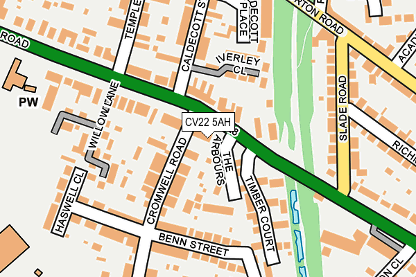 CV22 5AH map - OS OpenMap – Local (Ordnance Survey)