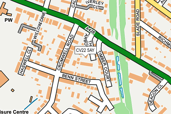 CV22 5AY map - OS OpenMap – Local (Ordnance Survey)