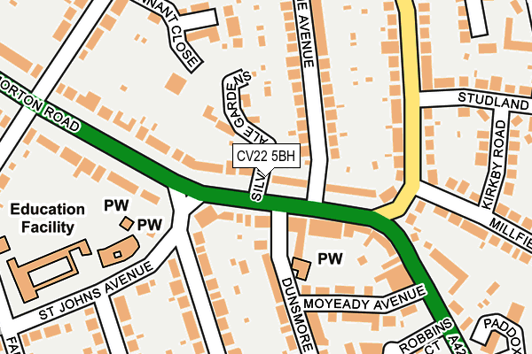 CV22 5BH map - OS OpenMap – Local (Ordnance Survey)