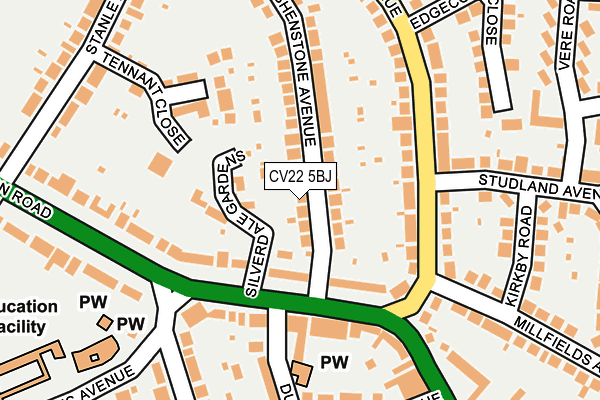 CV22 5BJ map - OS OpenMap – Local (Ordnance Survey)