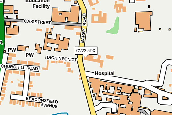CV22 5DX map - OS OpenMap – Local (Ordnance Survey)
