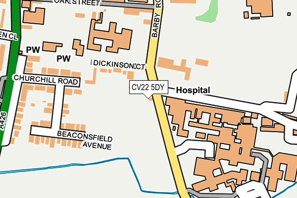 CV22 5DY map - OS OpenMap – Local (Ordnance Survey)